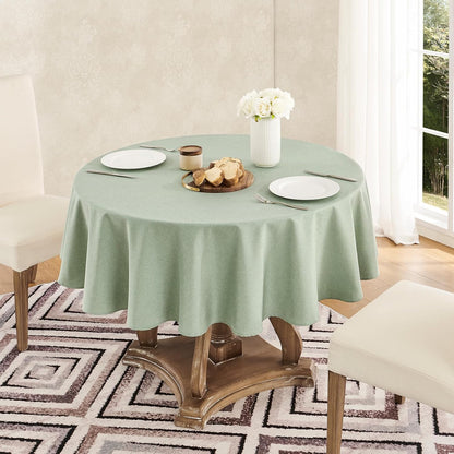Veblandy Rectangle Tablecloth Waterproof Linen Textured Table Cloth Stain and Wrinkle Resistant Washable, Decorative Fabric Table Cover for Dining, Party and Camping (Sage Green, 52 * 70)
