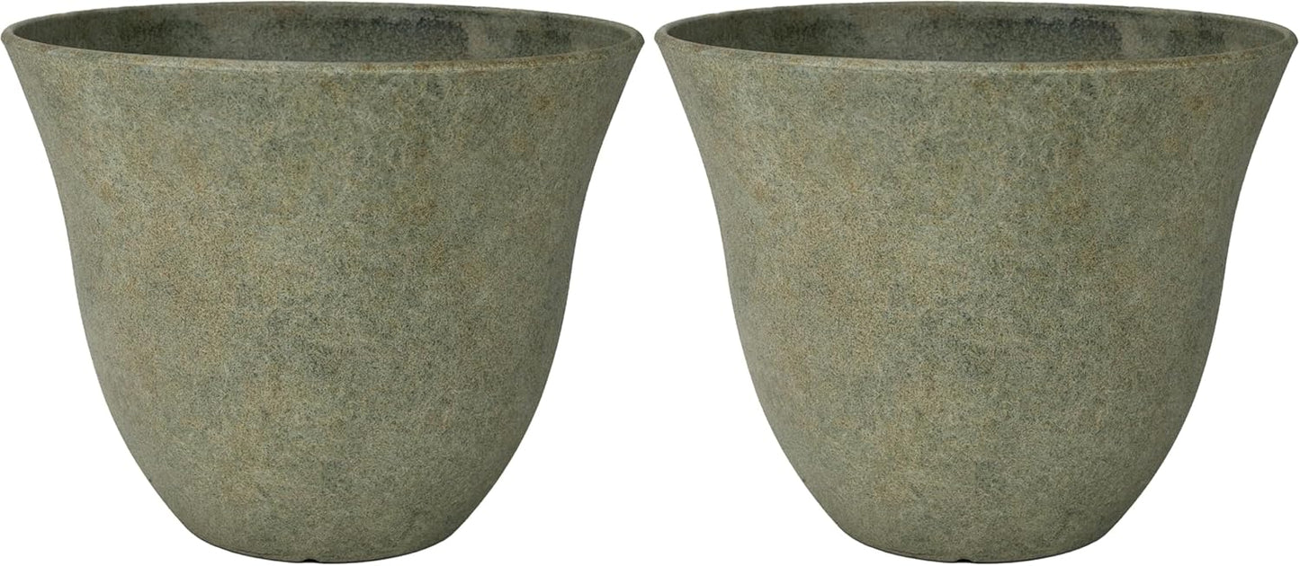 Classic Home and Garden Honeysuckle Resin Planters - Lightweight Indoor & Outdoor Plant Pots - UV-Resistant Plastic Flower Pots - Pot Planters for Flowers & Herbs (15" Distressed Copper)