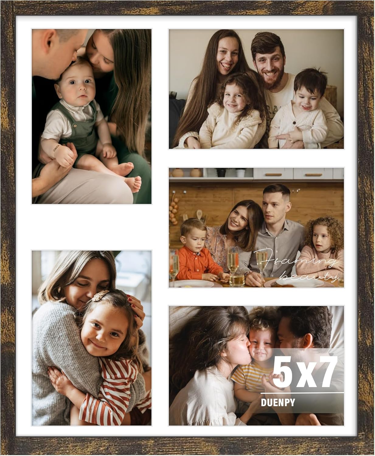 DUENPY 14x26 Collage Picture Frame 4x6 Collage Picture Frame Displays Twelve 4x6 inch Photos Available Horizontal Wall Mounting Display and Vertical Black - Colors A