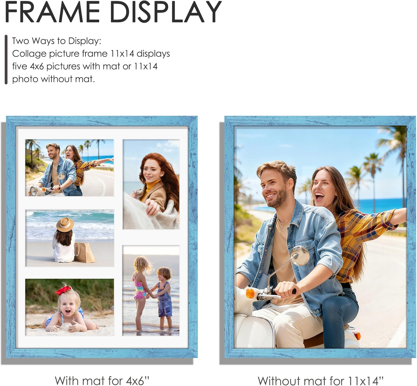 DUENPY 14x26 Collage Picture Frame 4x6 Collage Picture Frame Displays Twelve 4x6 inch Photos Available Horizontal Wall Mounting Display and Vertical Black - Colors A
