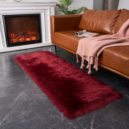 EasyJoy Ultra Soft Fluffy/Fuzzy Shaggy Area Rug Faux Fur Chair Cover Seat Pad for Bedroom Floor Sofa Living Room (2 x 6 ft Sheepskin, Beige)