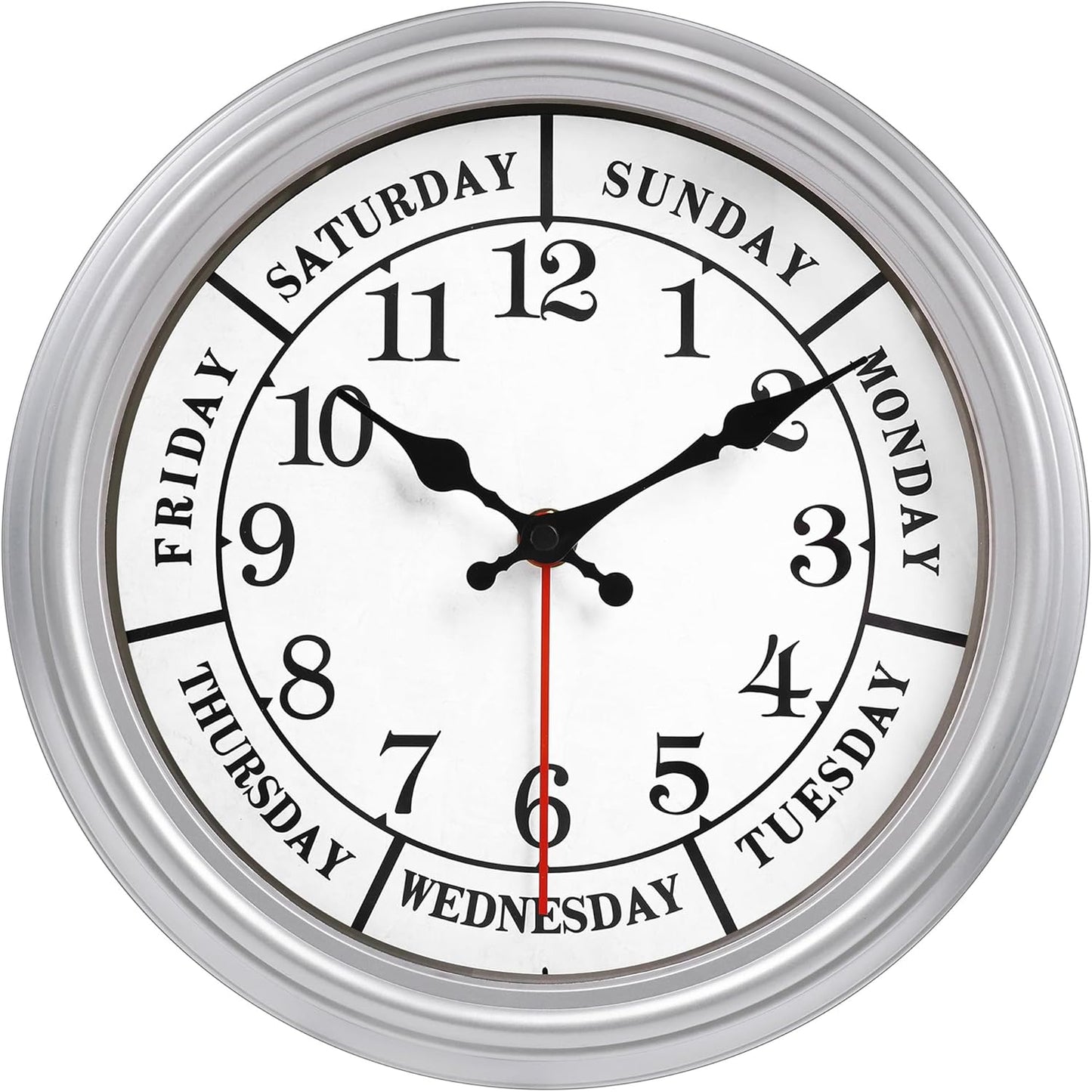 JENLYSTIME 12 Inch Indoor/Outdoor Retro Waterproof Wall Clock with Thermometer Silent Round Quartz Battery Operated Easy to Read Decorative for Kitchen Patio,Bathroom,Deck,Porch,Pool(Blue)