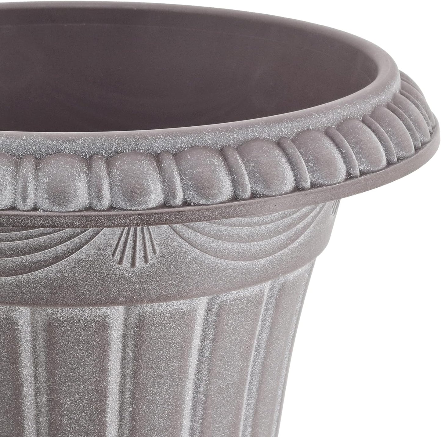 Arcadia Garden Products PL10CP Classic Traditional Plastic Urn Planter Indoor/Outdoor, 15" x 13", Brushed Copper