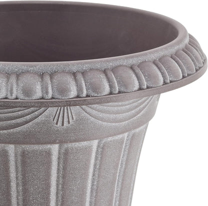 Arcadia Garden Products PL10CP Classic Traditional Plastic Urn Planter Indoor/Outdoor, 15" x 13", Brushed Copper