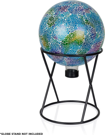 Alpine Corporation 10" Diameter Indoor/Outdoor Glass Mosaic Gazing Globe Yard Decoration, Purple Pearlized Petals Design