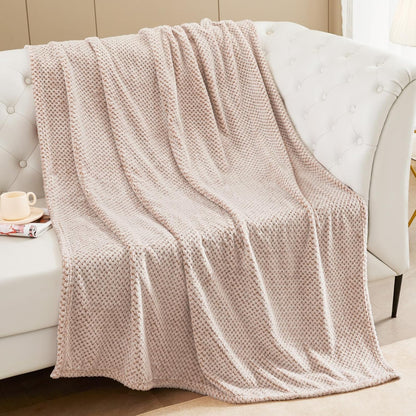 Exclusivo Mezcla Fleece Throw Blanket Extra Large, Super Soft and Warm Blankets for Couch, Sofa and Bed Waffle Textured, Cozy, Fuzzy and Lightweight (Slate Blue, 50x70 Inches)