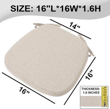 SINOSSO 1 Pack Memory Foam Chair Cushions for Dining Chair, Friendly Woven Fabric 16" U-Shape Comfortable Kitchen Chair Pad, Removable Slip Resistant Seat Cushion (1 Piece, Blue)