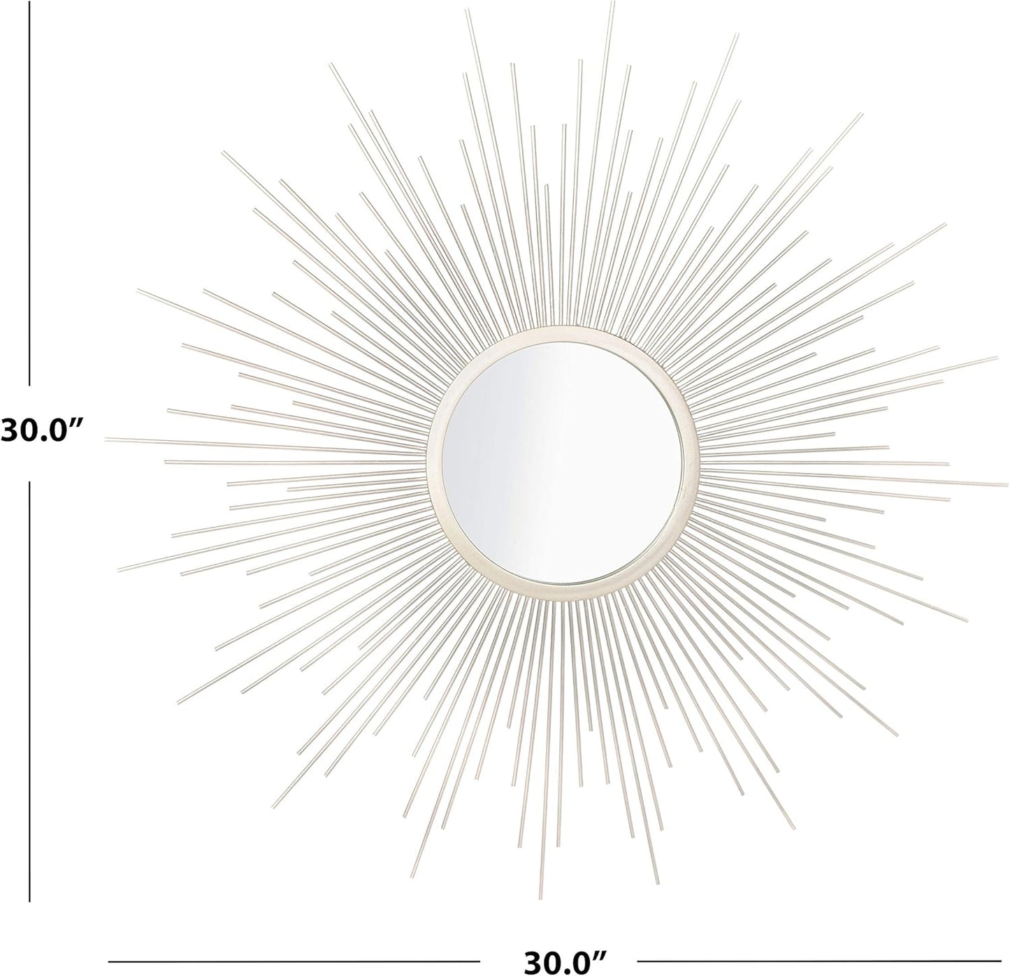 Safavieh Home Collection Alves 30-inch Champagne Sunburst Round Mirror