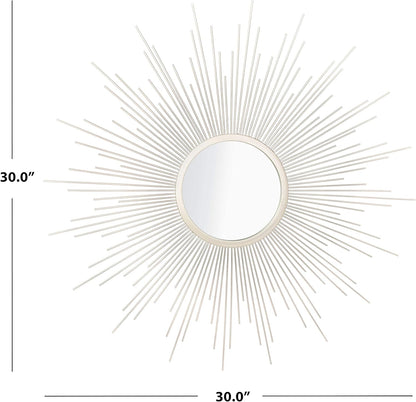 Safavieh Home Collection Alves 30-inch Champagne Sunburst Round Mirror