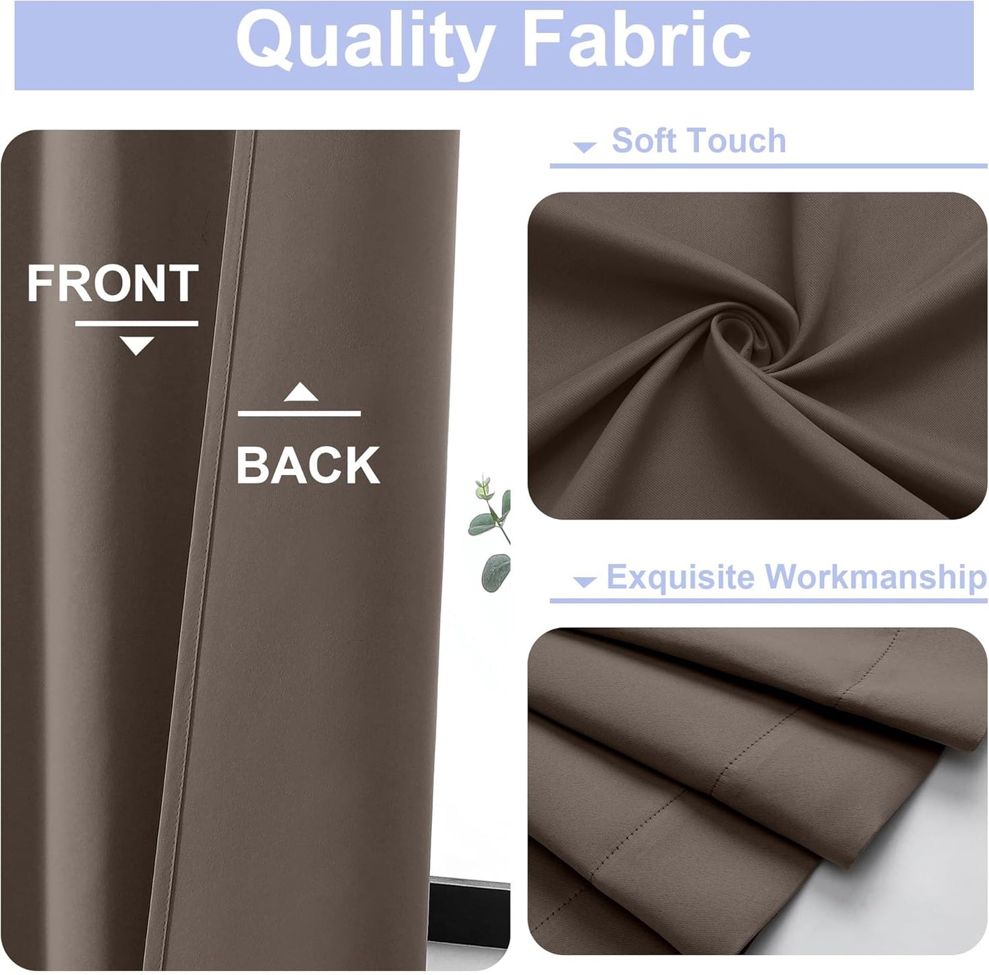 Simplebrand Ava Sage Green Blackout Curtains for Bedroom 63 Inch Length 2 Panels Set, Solid Thermal Insulated Energy Saving Rod Pocket Window Treatment Curtains Blackout Drapes, W40 x L63 Inch, Sage - Colors B