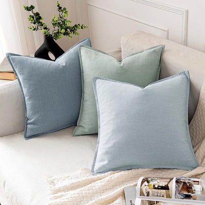 MIULEE Decorative Linen Euro Sham Pillow Covers 26x26 Cream White Boho Farmhouse Neutral Couch Throw Pillows for Bed Pack of 2 Accent Modern Pillowcase Sofa Livingroom Home Decor