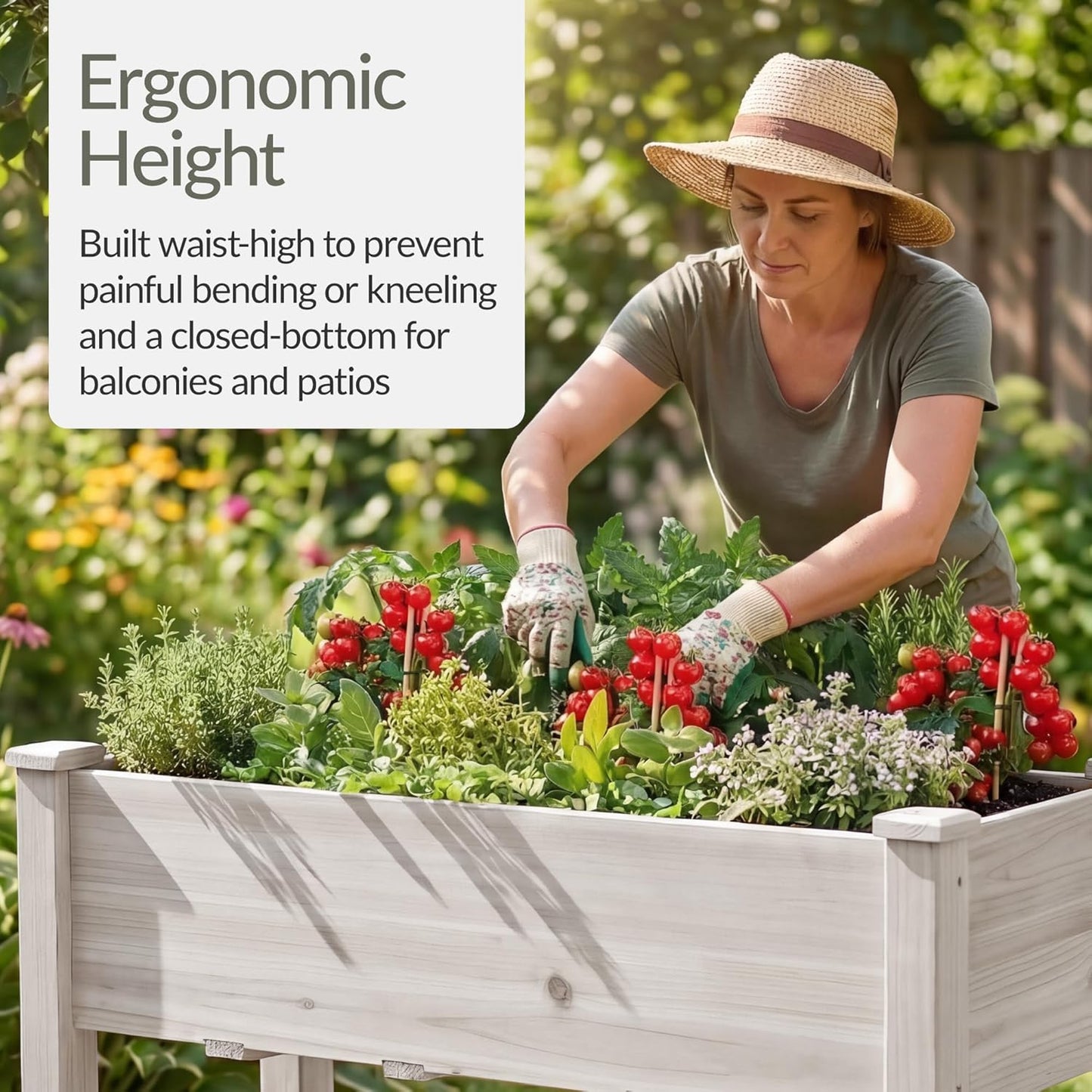 Best Choice Products 72x24x30in Raised Garden Bed, Elevated Wood Planter Box Stand for Backyard, Patio, Balcony w/Divider Panel, 6 Legs, 300lb Capacity - Natural