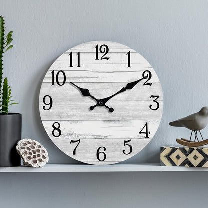 KECYET Wall Clock Battery Operated 8 Inch Silent Non Ticking Coastal Design Country Rustic Retro Decorative for Bathroom Kitchen Living Room Bedroom