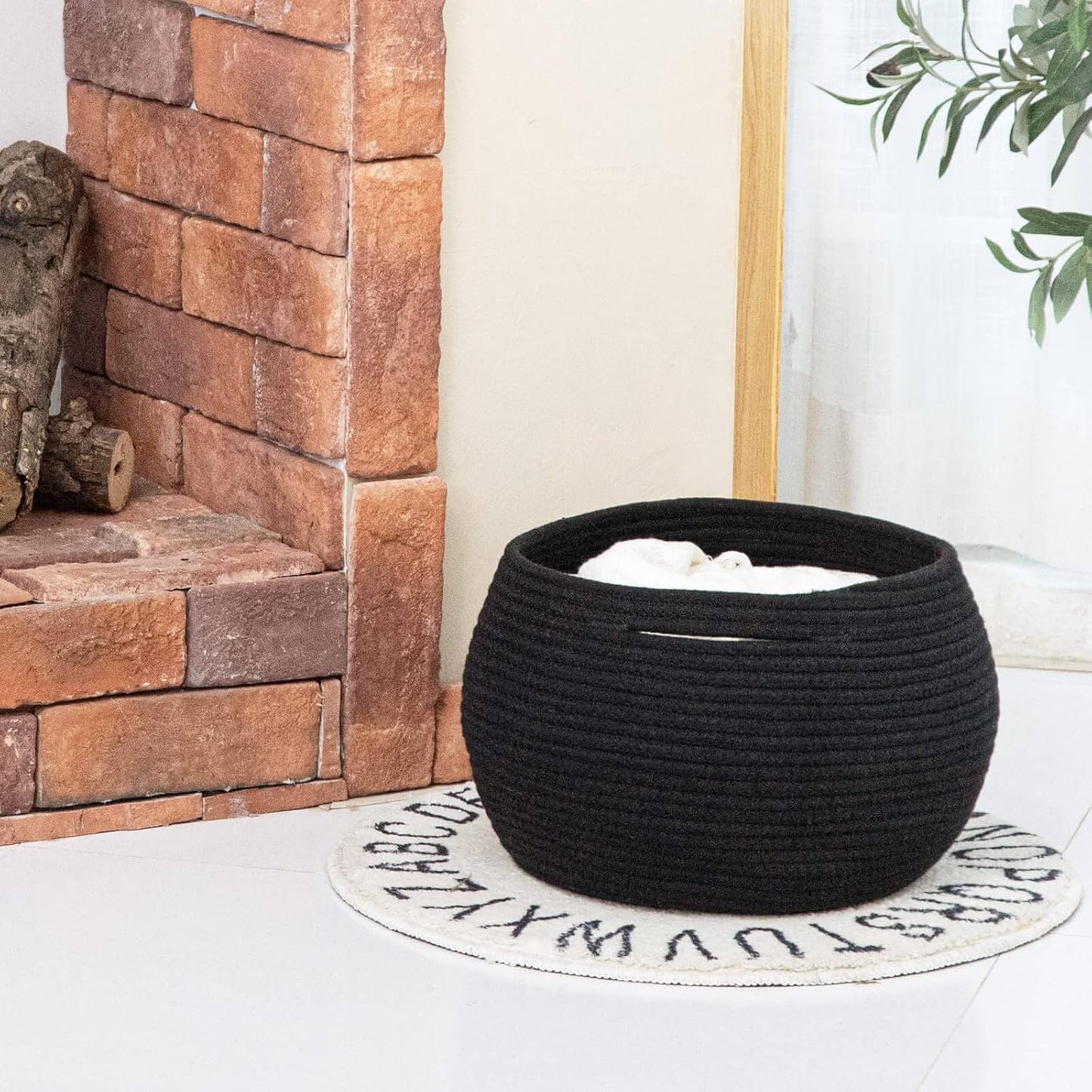 Goodpick Wicker Storage Basket for Living Room, Small Round Woven Basket for Toys, Towel, Bedroom, Children Corner Decoration Plant Baskets Indoor, Jute, 10"D x 8.3"H