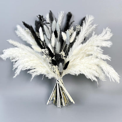 Natural Dried Flower Bouquet - 17" Boho Style Mixed Pampas Grass Ideal for Home Decor, Wedding Decor, Bridal Bouquets, Floral Arrangement, Event Centerpieces, Table Decor