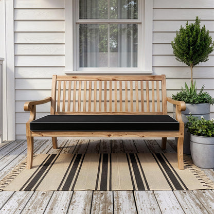MIULEE Black Outdoor Bench Cushion 48x18x3 Inch Waterproof 3-Year Color Fastness Patio Furniture Cushions for Porch Swing, Garden Bench Sofa Couch with Adjustable Ties No Slip Design