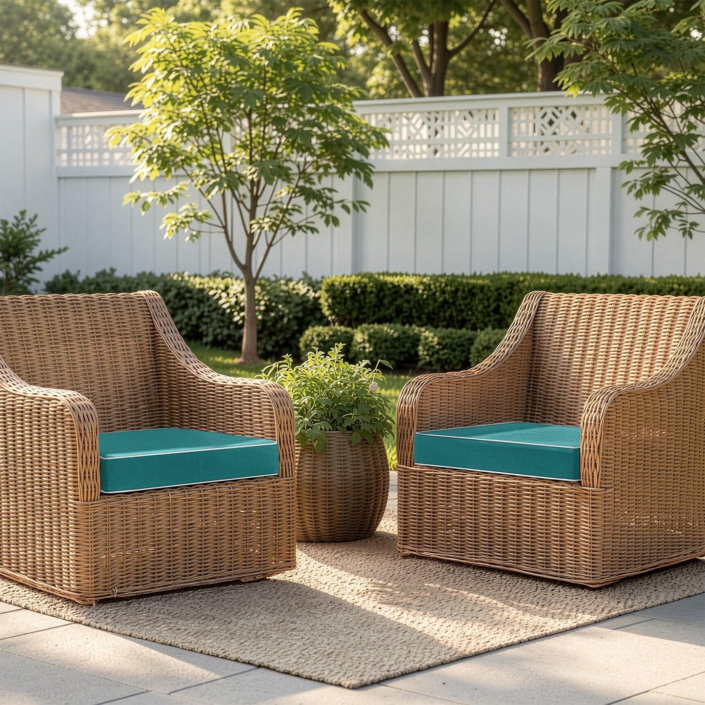 MIULEE Beige Outdoor Bench Cushion Set of 1, 48x18x3 Inch Waterproof Patio Seat Cushions for Swing and Outdoor Furniture Couch Sofa, 3 Year Color Fastness High Density Foam with Adjustable Ties