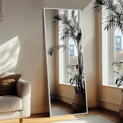 Delma Wall Full Length Mirror,Standing Mirror Full Body,Large Floor for Wall Door Bedroom Bathroom Living Room with Aluminium Frame(with Stand,56x15-Black)