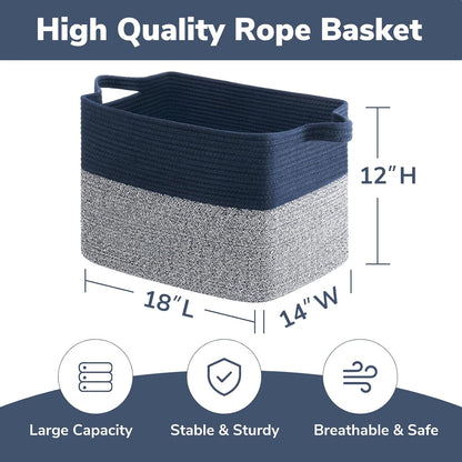 Goodpick Cube Storage Bins - Towel, Book, Cloth, Shoes, Closet Shelf Woven Baskets for Office, Baby Laundry, Toys, 13''x10''x9''