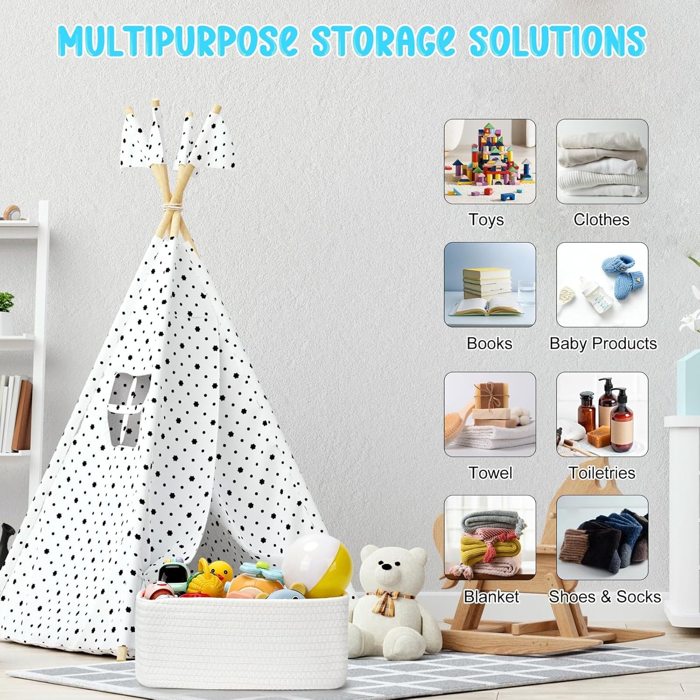 3-Pack Small Storage Baskets for Organizing | Woven Shelf Toy Basket | Rope Baskets for Gifts Empty | Closet Organizer Bins with Handles | Cube Decorative Box | 11.8×7.8×5.1” | Mixed brown