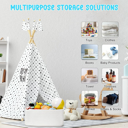 3-Pack Small Storage Baskets for Organizing | Woven Shelf Toy Basket | Rope Baskets for Gifts Empty | Closet Organizer Bins with Handles | Cube Decorative Box | 11.8×7.8×5.1” | Mixed brown
