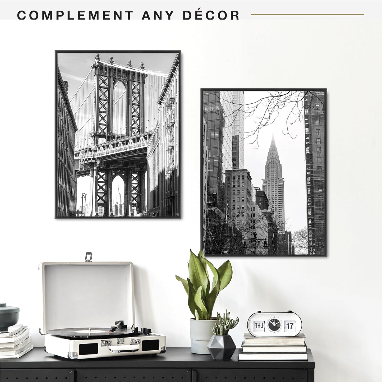 MCS Original Poster Frame 24x36 Black Lightweight Vertical & Horizontal Wall Hanging Large Picture Frame for Posters, Art Prints & Gallery Wall (6-Pack)