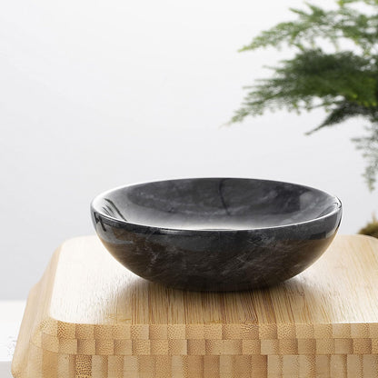 4.72 Inch Small Decorative Bowls, Natural Marble Decorative Bowls for Home Decor, Key Bowl, Coffee Tables Centerpiece, Soap Serving Bowl, Incense Burner, Smudge Bowl