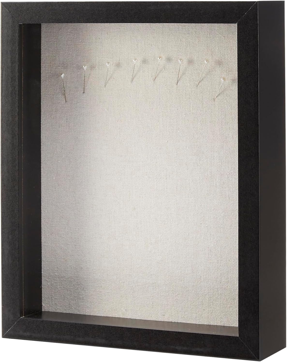 Amazon Basics 8.5" x 11" Shadow Box Wood Rectangular Frame for Display Photos, Memorabilia, Black