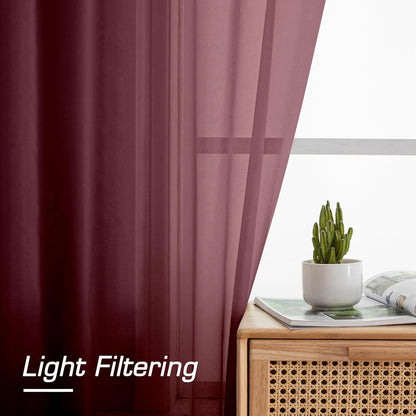OWENIE Sheer Curtains 84 inches Long 2 Panels Set for Living Room/Bedroom, Rod Pocket Voile Sheer Panel Drapes, White, 2pcs, Each 42" W x 84" L - Colors B
