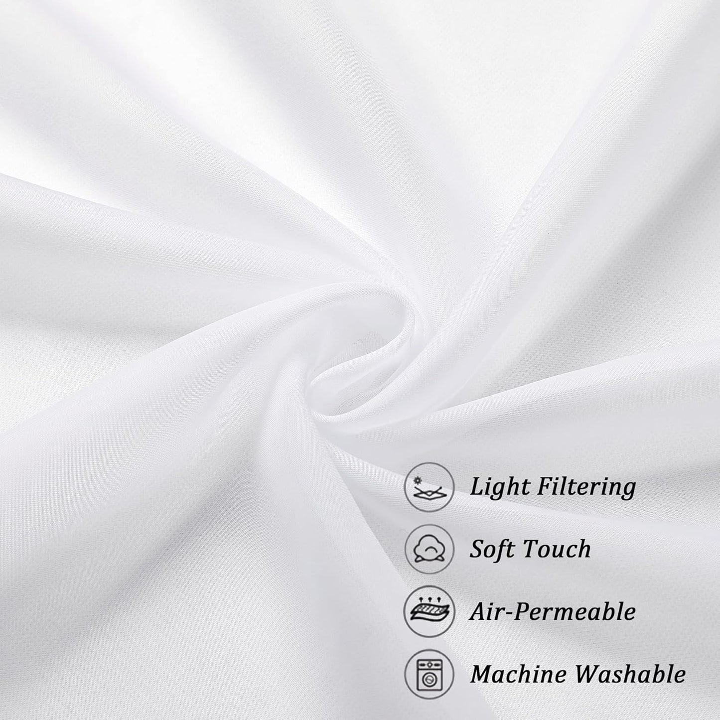 Chyhomenyc Sheer White Valances for Windows 2 Pack, Small Window Curtains for Living Room Bathroom Cafe Laundry Basement, Modern Top Dual Rod Pocket Voile Curtain, 42W x 14L inches, White - Colors C