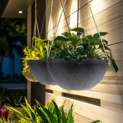 LA JOLIE MUSE Large Hanging Planters - 13 Inch Flower Pots Outdoor Indoor, Hanging Garden Planters Set of 2, New Iron Color