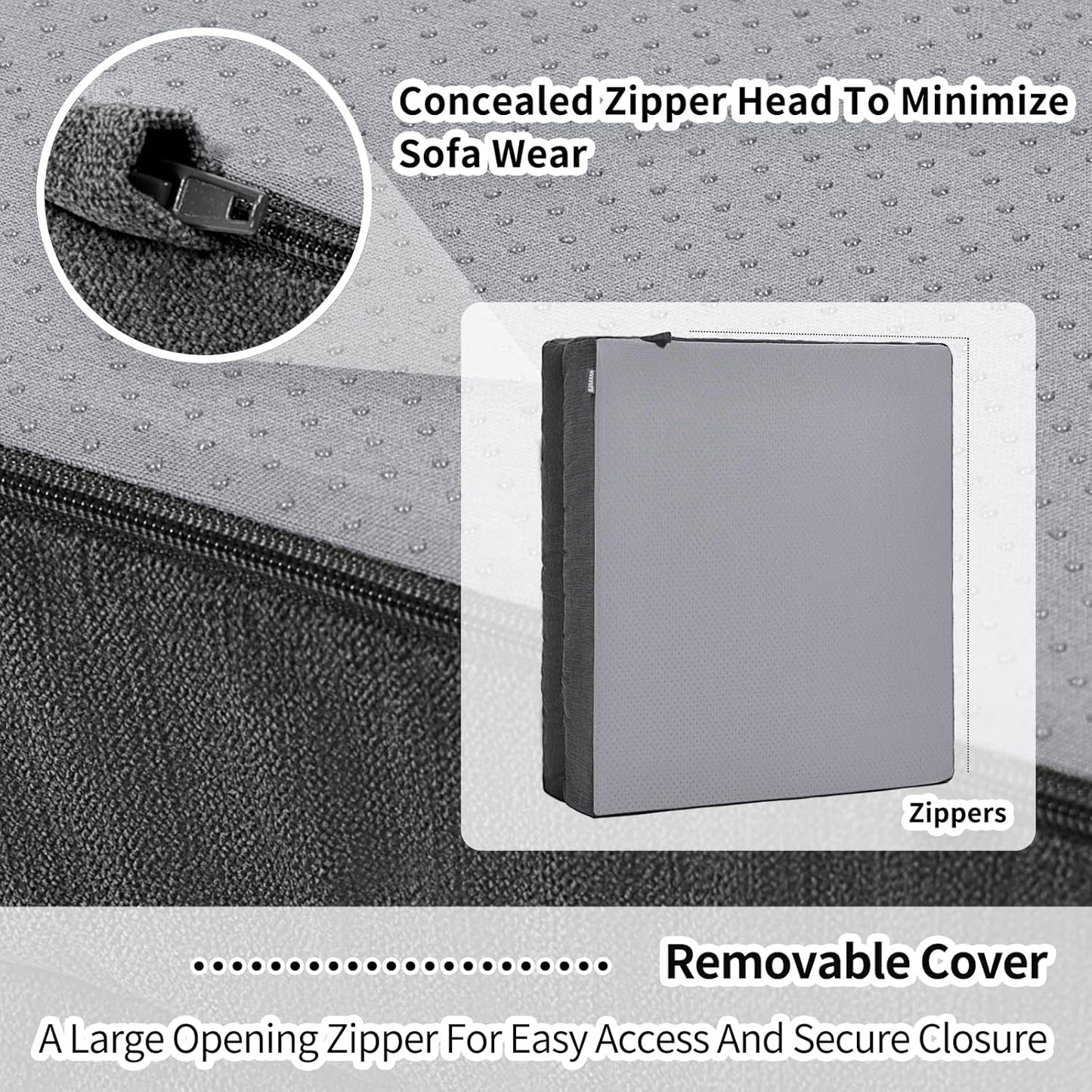 Recliner Cushions for Elderly, 20x20x5 Inch Thick Chair Cushion Patent Design Soft Tufted Dual Layer Booster Seat Cushions for Seniors Recliner Risers Taupe 1P