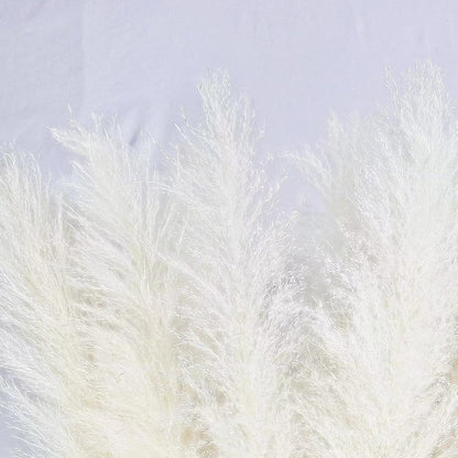10 PCS Beige Pampas Grass Decor, Naturally Dried Pompas, Bunny Tails Dried Flowers, and Dried Eucalyptus. Perfect for Weddings, Boho Party Decorations, and Table Decor(17inch)