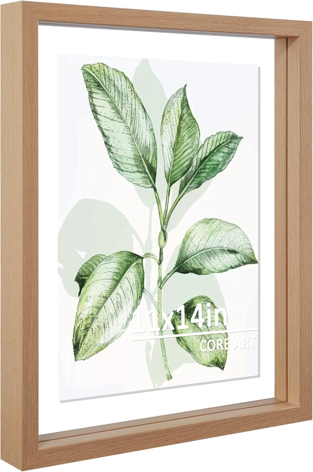 CORE ART 8x10 Floating Picture Frame,Double Plexglass Floating Frame for 5x7,4x6 Pictures,Wall or Tabletop Display,Black