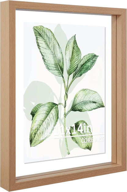 CORE ART 8x10 Floating Picture Frame,Double Plexglass Floating Frame for 5x7,4x6 Pictures,Wall or Tabletop Display,Black