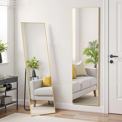 Simple Deluxe Arched Full Length Mirror, 71"x26"Large Floor Mirrors, for Wall Door Bedroom Bathroom Living Room (Gold)
