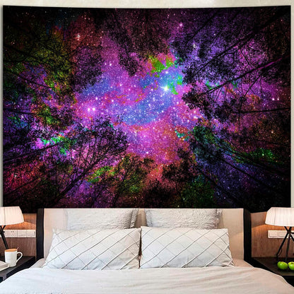 Miytal Blacklight Waterfall Tapestry - UV Reactive Glow in the Dark Neon Forest Wall Hanging, Vibrant Nature Landscape Wonderland for Bedroom, Living Room Decor - 51.2" x 59.1"