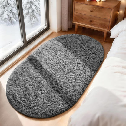 Ophanie Round Rugs 5Ft Ivory Circle Area Rug, Nursery Room Decor, Christmas Aesthetic Bedroom Home Circular Carpet 5 Foot, Fluffy Fuzzy Shag Plush Cream Living Room Rugs for Kids Boys Girls Teen Baby