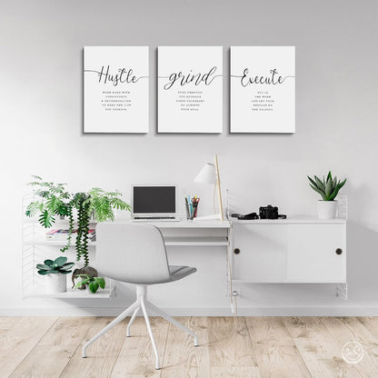 Inspirational Canvas Painting Wall Art -EPHANY ART,Mindset Quotes Prints, Success Framed Entrepreneur Poster Positive Quotes Wall Poster for Home Office Workplace (M-3pcs,12x16inchx3pcs)