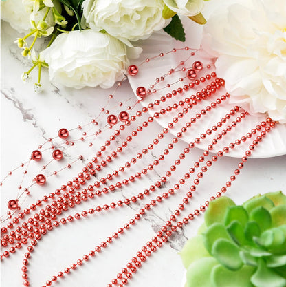 Bonuci 3 Rolls 66 Feet Pearls String Garland Faux Pearl Garland Spool Roll Strand Decoration Artificial Beads Chain Trim for Wedding Party Crafting Wedding Mother's Day Flower Decor(Ivory,4mm)