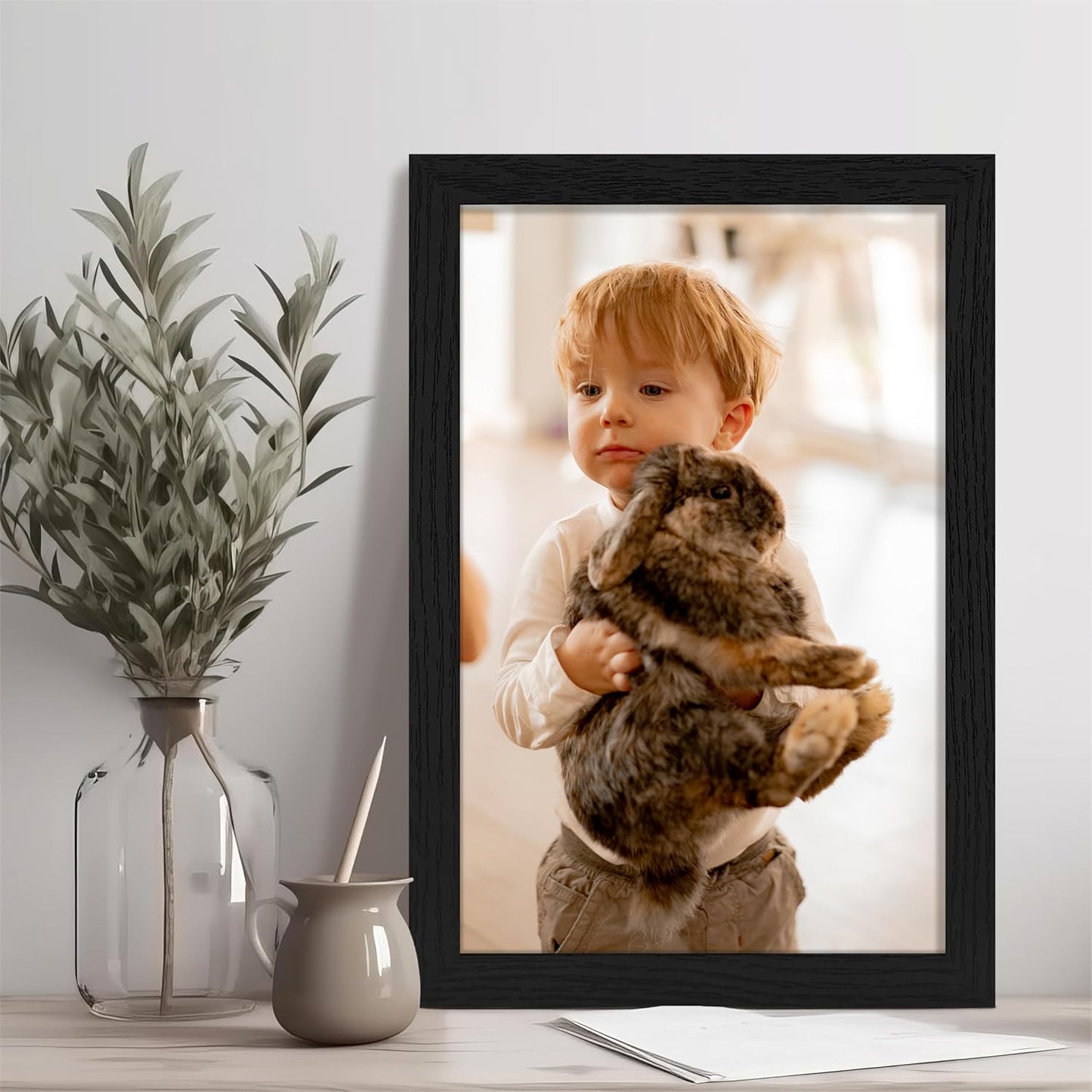 Vittanly 11x14 Picture Frame, Display Pictures 8x10 with Mat or 11x14 without Mat, Photo Frame for Wall Mounting, Black, 1 Pack - Colors A