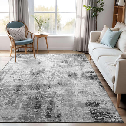 Ompaa 2x6 Rug Runners for Hallways Kitchen Runner Rug Non Slip Washable Grey Long Runner Rugs with Rubber Backing Soft Abstract Carpet Runner for Hallways, Kitchen, Bedroom, Bathroom, Entryway - Colors B