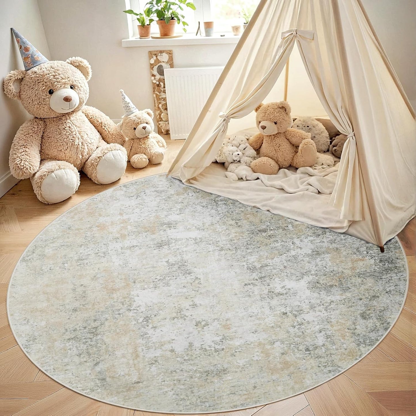 8x10 Area Rugs for Living Room Rug Washable: Abstract Large Rug for Dining Room Bedroom Carpet Non Slip 8 by 10 Indoor Modern Nursery Home Office Blue Grey