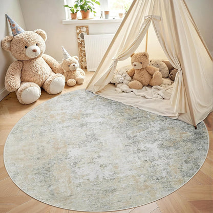 8x10 Area Rugs for Living Room Rug Washable: Abstract Large Rug for Dining Room Bedroom Carpet Non Slip 8 by 10 Indoor Modern Nursery Home Office Blue Grey
