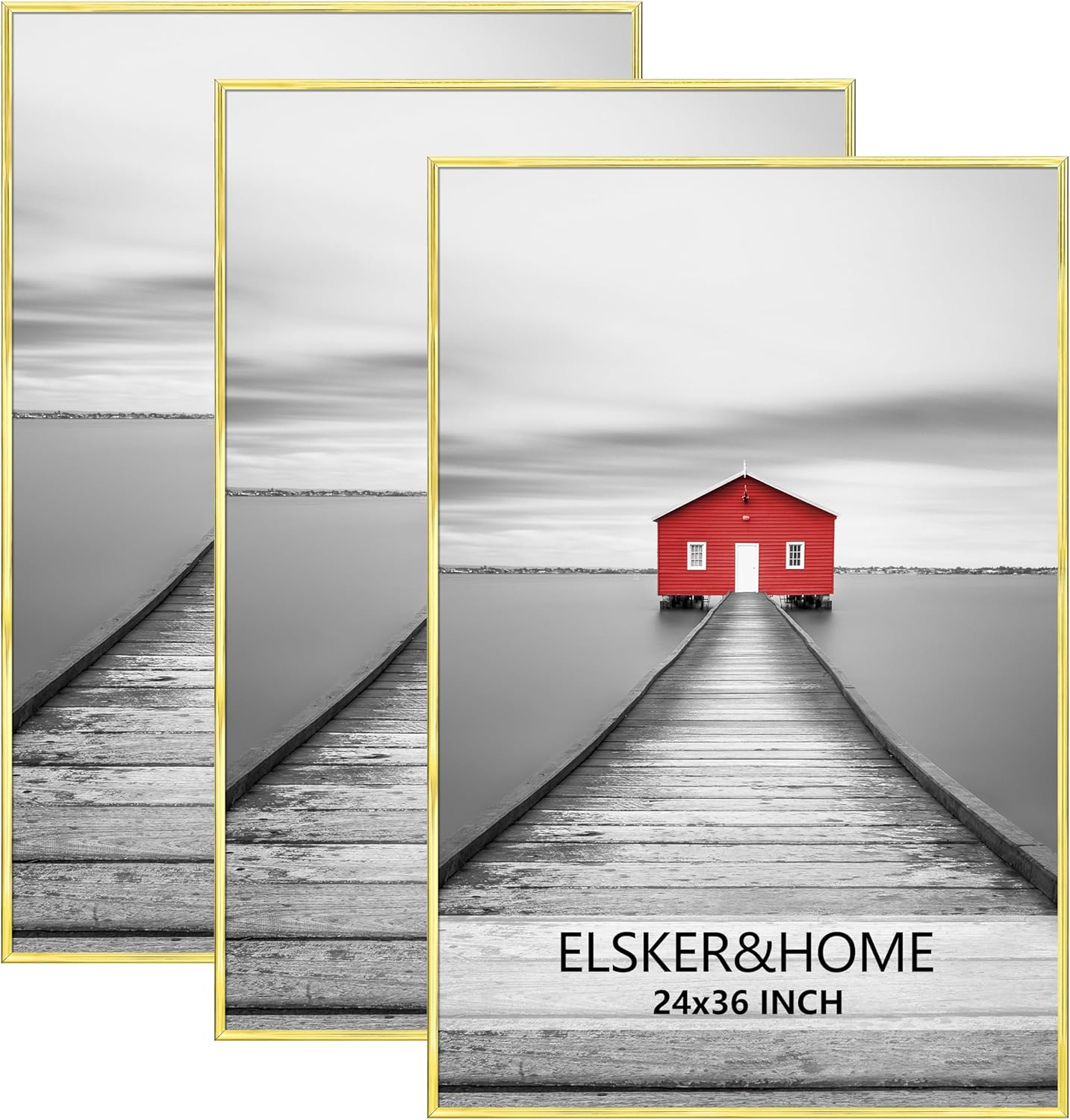 ELSKER&HOME 22.375 x 34 Poster Frame 3 Pack, Black Picture Frame for Horizontal or Vertical Wall Mounting, Sturdy and Scratch-proof
