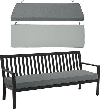 Outdoor Bench Cushion, Water-Resistant & Fade-Resistant, Porch Swing Cushions with Ties, Patio Furniture Seat Pads for Garden Loveseat Settee, Removable Cover Non-Slip Bottom, 48 x 16 Inch, Natural