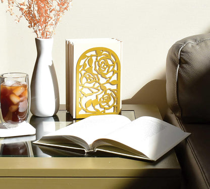 CNK Premium BookEnds - Heavy Duty Metal Book Stoppers for Home Office, Decorative Book Shelf Holders (Hummingbird Black)