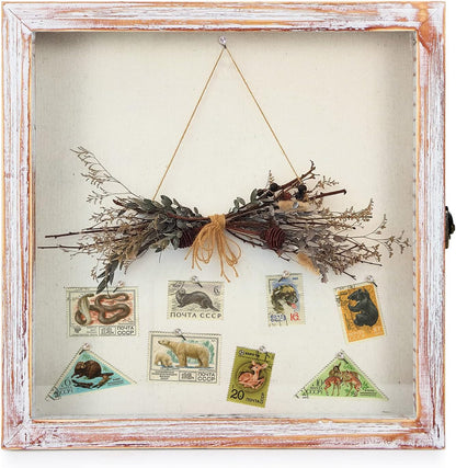 TJ.MOREE Shadow Box Frame 8 x 10 Shadowbox Display Case Picture Frame with Linen Back Memorabilia Bouquet Medals Military Photos Memory Box