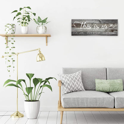 Jetec This Is Us Wall Sign Wooden Family Wall Plaques Inspiration Sign Farmhouse Entryway Rustic Plaques Art with Quotes for Living Room Bedroom Christmas Decorations(Antique White)