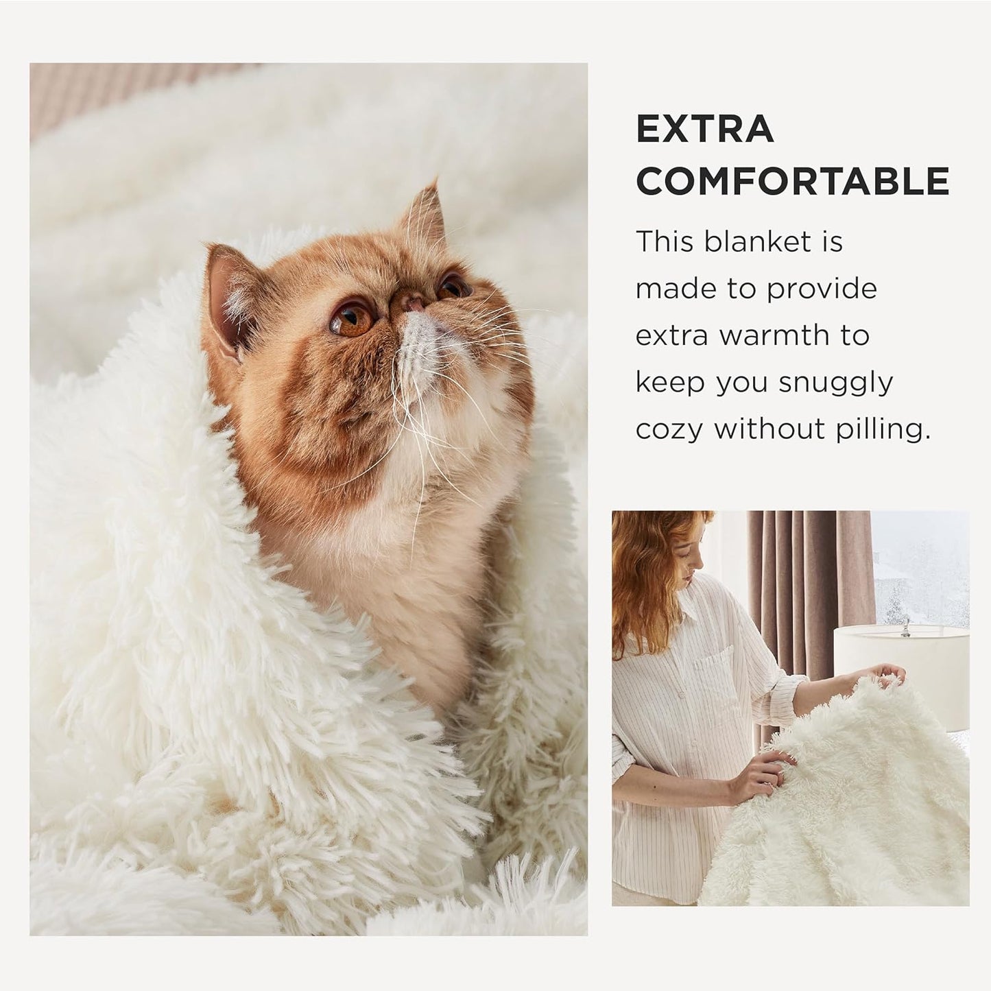 Bedsure GentleSoft Fluffy Fuzzy Faux Fur Throw Blanket for Couch, Soft Sherpa Fleece Cozy Gifts for Women, Plush Bed Blanket Room Decor for Men, Thick Warm Minky Teen Gifts Winter Bedding